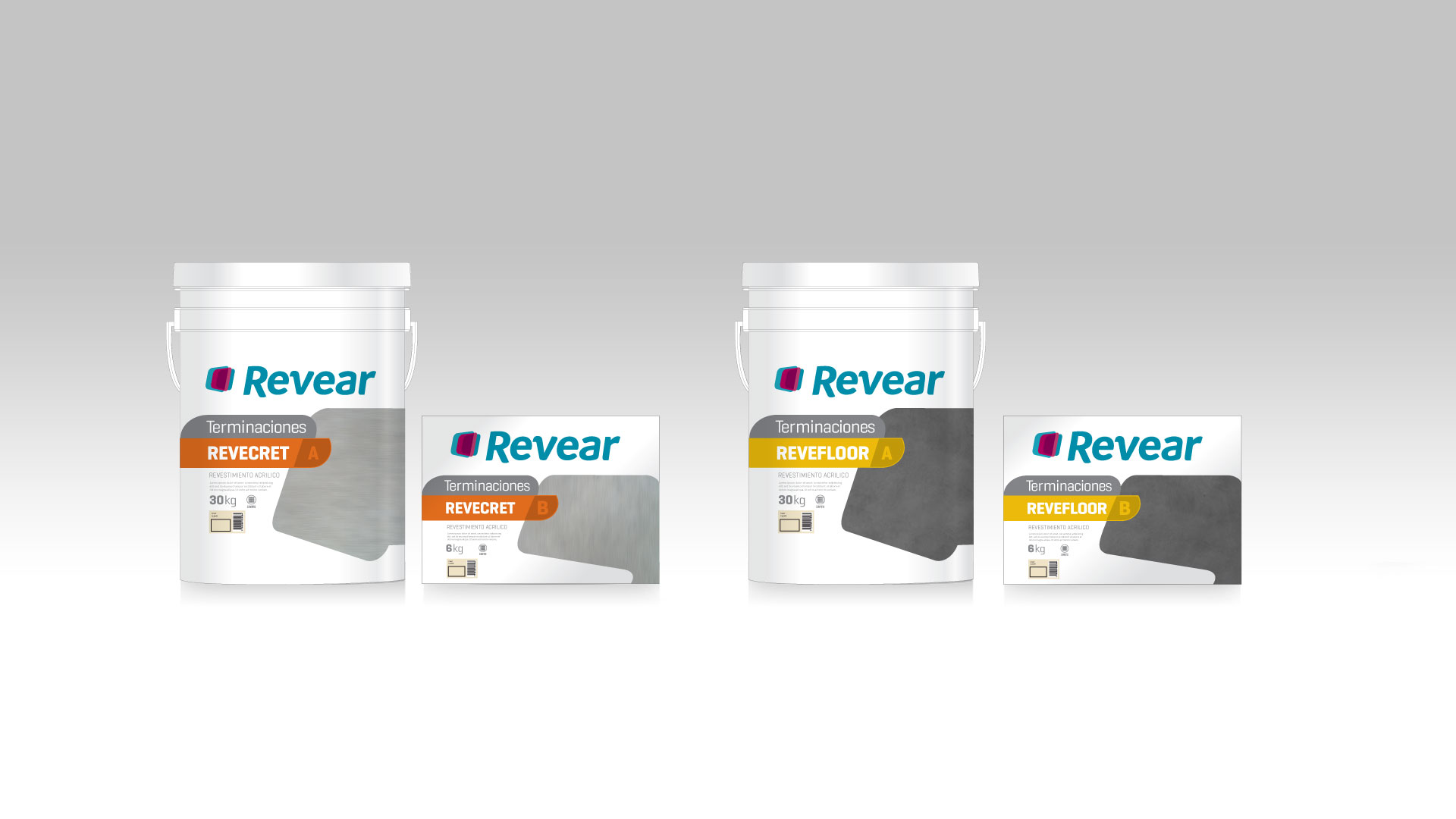 Terminaciones Revear. Pinturas Revear. Packaging design. Diseño de Packaging. ParexGroup